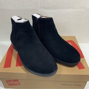 FitFlop‎ Sumi Black Suede Ankle Boots Size 7.5 Brand New